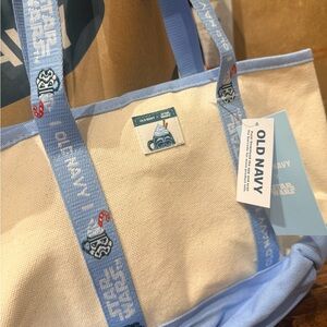 Old Navy Light Blue and Cream Tote